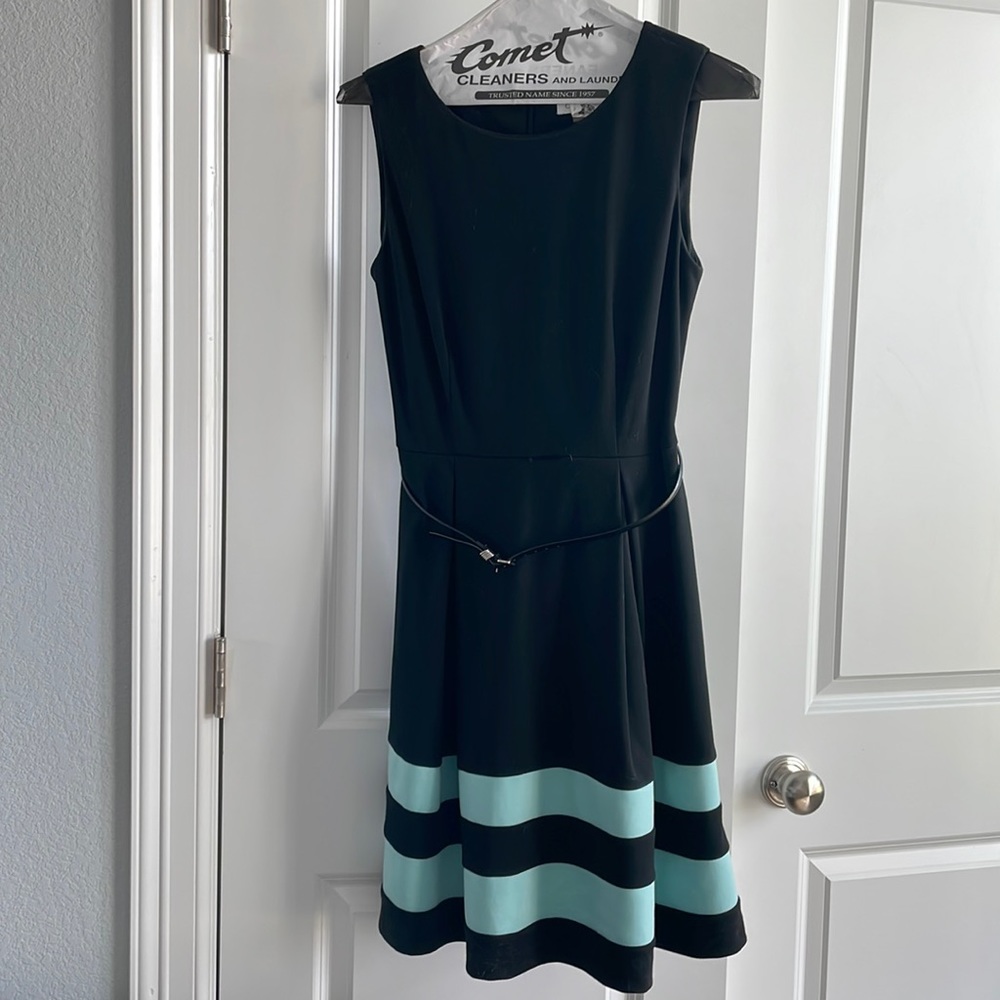 Black and light green dress